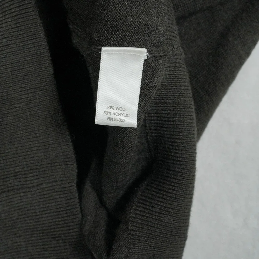 Banana Republic Italian Yarn Wool Blend Quarter Zip Sweater Olive‎ Brown Mens M